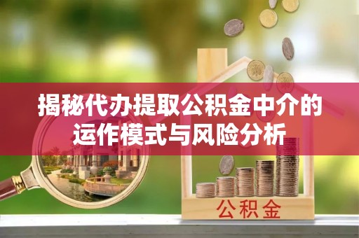 月湖揭秘代办提取公积金中介的运作模式与风险分析