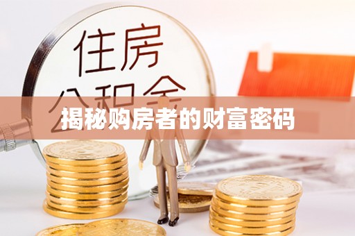 月湖揭秘购房者的财富密码