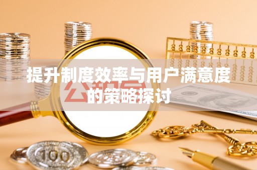 月湖提升制度效率与用户满意度的策略探讨
